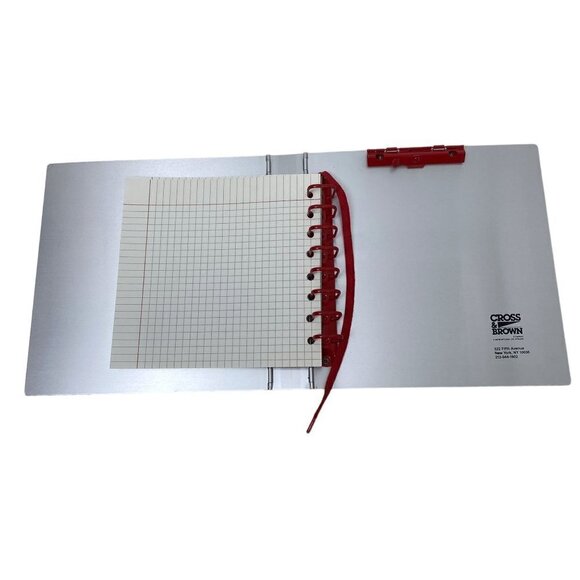 Metal Binder 8.5" Brushed Metal with Clip and inserts - Picture 4 of 14